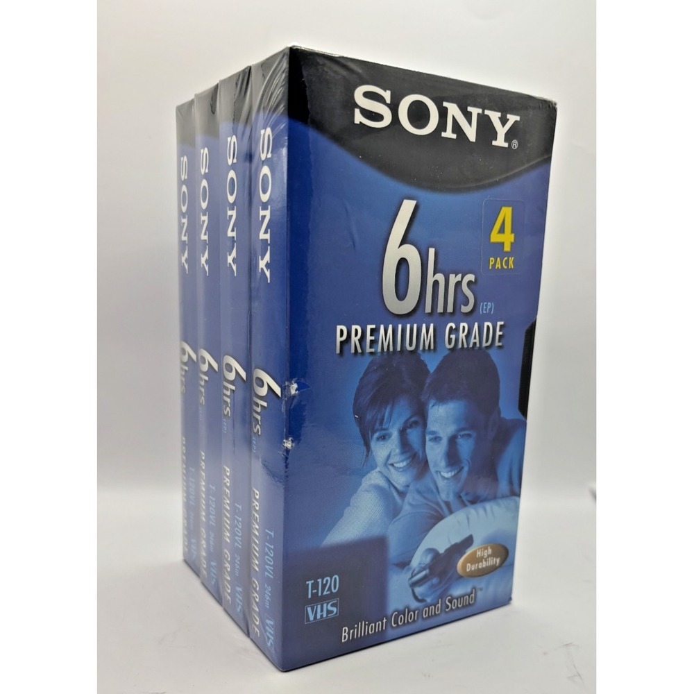 NIP Sony VHS T-120 VL Premium Grade VHS Blank Tapes 10 Pack Factory Sealed 6 Hrs